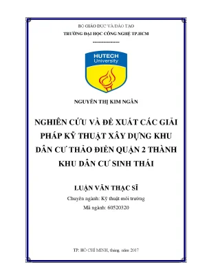 Nghiên cứu và đề xuất các giải pháp kỹ thuật xây dựng khu dân cư thảo điền thành khu dân cư sinh thái