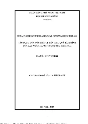 Tác động của vốn trí tuệ đến hiệu quả tài chính của các ngân hàng thương mại việt nam