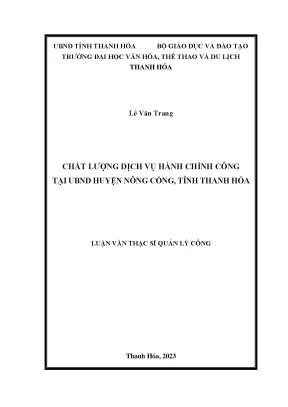 Chất lượng dịch vụ hành chính công tại ubnd huyện nông cống