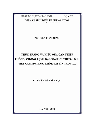 Thực trạng và hiệu quả can thiệp phòng chống bệnh dại ở người theo cách tiếp cận một sức khỏ e tại tỉnh sơn la