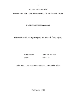 Phương pháp nhận dạng ký tự và ứng dụng
