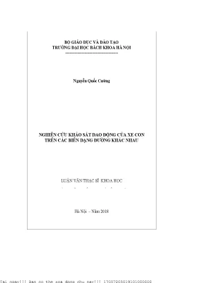 Nghiên ứu khảo sát dao động ủa xe on trên á biên dạng đường khá nhau