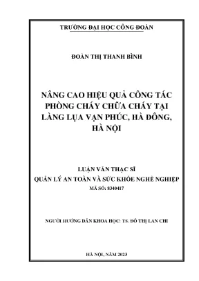 Nâng cao hiệu quả công tác phòng cháy chữa cháy tại làng lụa vạn phúc hà đông hà nội