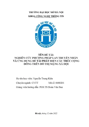 Nghiên cứu phương pháp lan truyền nhãn và ứng dụng đề tài phát hiện cấu trúc cộng đồng trên đồ thị mạng xã hội