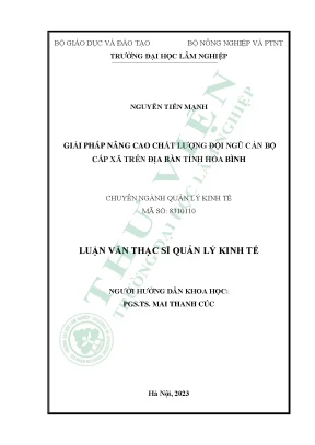 Giải pháp nâng cao chất lượng đội ngũ cán bộ cấp xã trên địa bàn tỉnh hòa bình