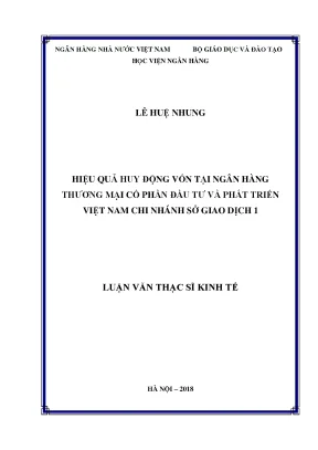 Hiệu quả huy động vốn tại ngân hàng thương mại cổ phần đầu tư và phát triển việt nam chi nhánh sở giao dịch1
