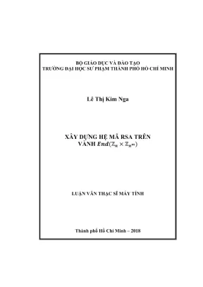 Luận văn thạc sĩ xây dựng hệ mã rsa trên vành end zn x znm