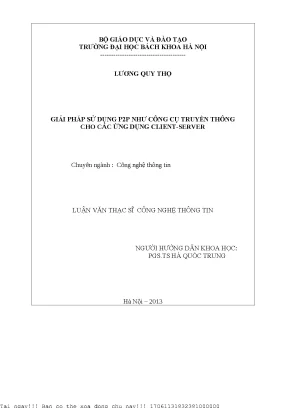 Giải pháp sử dụng p2p như ông ụ truyền thông ho á ứng dụng lient server