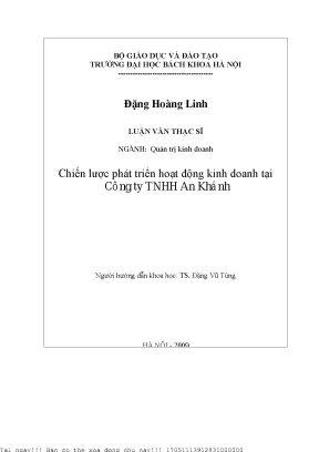 Chiến lượ phát triển hoạt động kinh doanh tại công ty tnhh an khánh