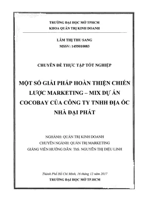 Một số giải pháp hoàn thiện chiến lược marketing mix dự án cocobay của công ty tnhh địa ốc nhà đại phát