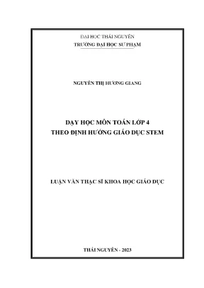 Dạy học môn toán lớp 4 theo định hướng giáo dục stem