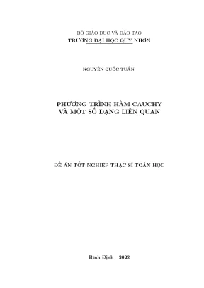 Phương trình hàm cauchy và một số dạng liên quan