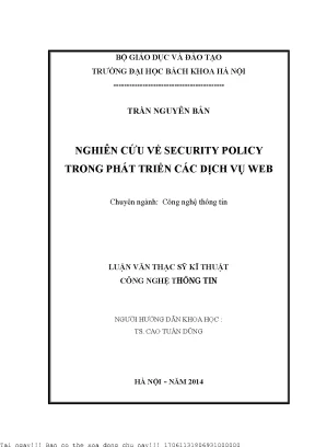 Nghiên ứu về seurity poliy trong phát triển á dịh vụ web