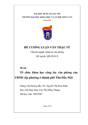 Tổ chức khoa học công tác văn phong của ubnd cấp phường ở thành phố thủ dầu một