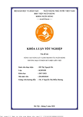 Nâng cao năng lực cạnh tranh của ngân hàng thương mại cổ phần bưu điện liên việt