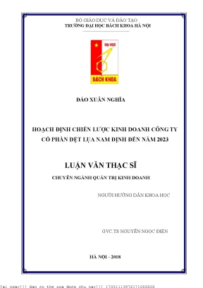 Hoạh định chiến lược kinh doanh công ty cổ phần dệt lụa nam định đến năm 2023