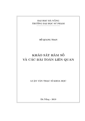 Khảo sát hàm số và các bài toán liên quan