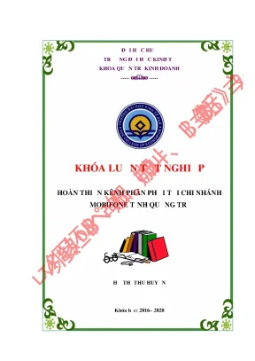 Luận văn thạc sĩ hoàn thiện hệ thống kênh phân phối sản phẩm dịch vụ trả trước mobifone tại thị trường tỉnh quảng trị