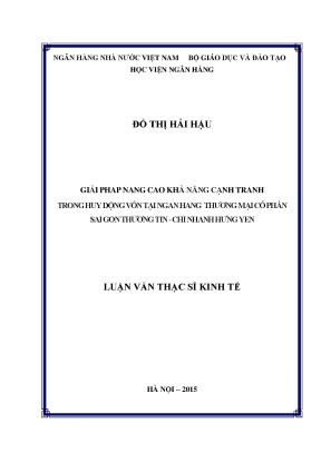 Giải pháp nâng cao khả năng cạnh tranh trong huy động vốn tại ngân hàng thương mại cổ phần sài gòn thương tín chi nhánh hưng yên