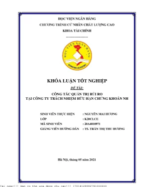 Quản trị rủi ro tại công ty trách nhiệm hữu hạn chứng khoán nh
