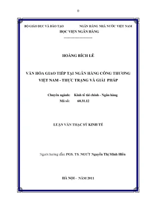 Văn hóa giao tiếp tại ngân hàng công thương việt nam thực trạng và giải pháp