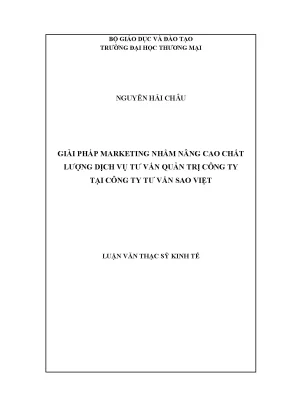 Luận văn tốt nghiệp marketing nhằm nâng cao chất lượng dịch vụ tư vấn quản trị công ty tại công ty tư vấn sao việt