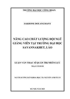 Nâng cao chất lượng đội ngũ giảng viên tại trường đại học savannakhet lào