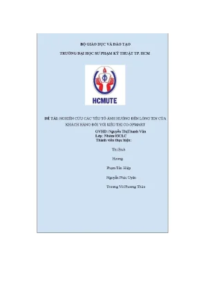 Đề tài nghiên cứu các yếu tố ảnh hưởng đến lòng tin của khách hàng đối với siêu thị co opmart