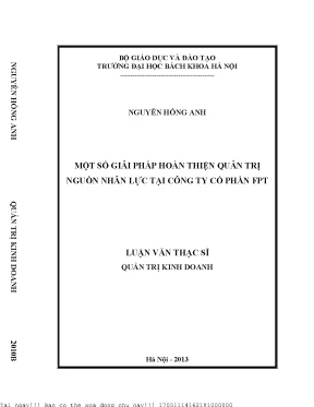 Một số hoàn thiện quản trị nguồn nhân lự tại công ty cổ phần fpt