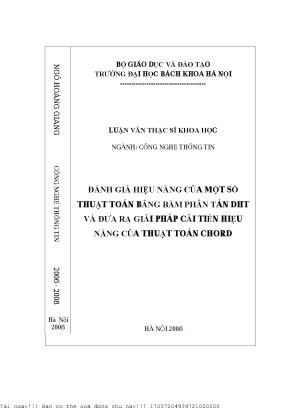 Đánh giá hiệu năng ủa một số bảng băm phân tán dht và đưa ra giải pháp cải tiến hiệu năng của thuật toán chord