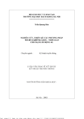 Nghiên ứu thiết kế á phương pháp mã hóa không gian thời gian ho mạng di động 4g