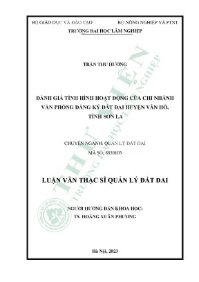 Đánh giá tình hình hoạt động của chi nhánh văn phòng đăng ký đất đai huyện vân hồ tỉnh sơn la