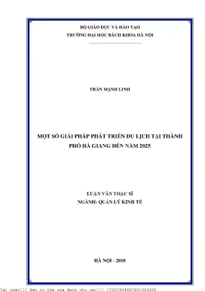 Một số giải pháp phát triển du lịh tại thành phố hà giang đến năm 2025