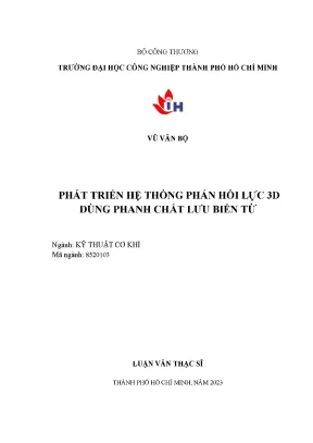 Phát triển hệ thống phản hồi lực 3d dùng phanh chất lưu biến từ