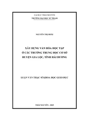 Xây dựng văn hóa học tập ở các trường thcs huyện gia lộc tỉnh hải dương