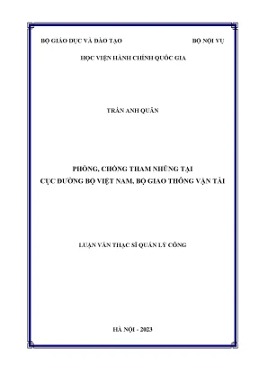 Phòng chống tham nhũng tại cục đường bộ việt nam bộ giao thông vận tải