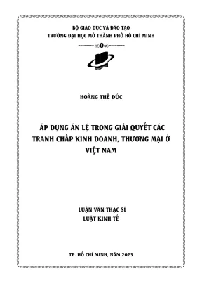 Áp dụng án lệ trong giải quyết các tranh chấp kinh doanh thương mại ở việt nam