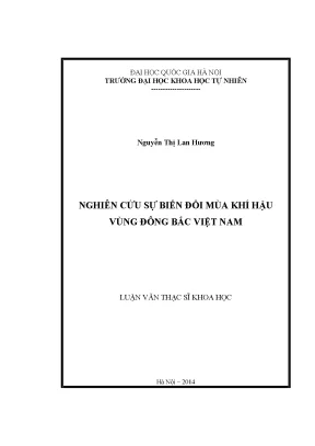 Luận văn thạc sĩ nghiên cứu sự biến đổi mùa khí hậu vùng đông bắc việt nam002