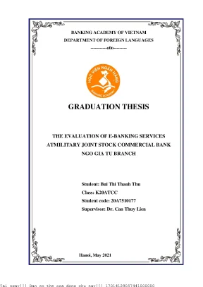 The evaluation of e banking services at military joint stock commercial bank ngo gia tu branch