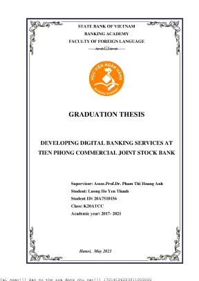 Developing digital banking at tien phong joint stock commercial bank