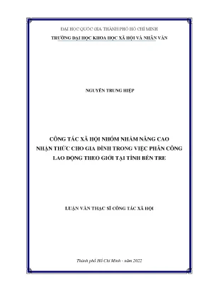 Công tác xã hội nhóm nhằm nâng cao nhận thức cho gia đình trong việc phân công lao động theo giới tại tỉnh bến tre