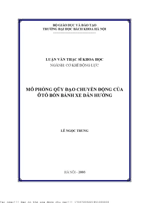 Mô phỏng quỹ đạo huyển động ủa ôtô bốn bánh xe dẫn hướng