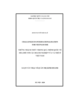 Luận văn thạc sĩ những thách thức trong quá trình quốc tế hóa đối với các doanh nghiệp vừa và nhỏ ở việt nam