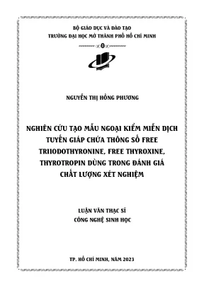 Nghiên cứu tạo mẫu ngoại kiểm miễn dịch tuyến giáp chứa thông số free triiodothyronine free thyroxine thyrotropin dùng trong đánh giá chất lượng xét nghiệm