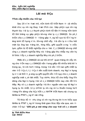 Giải pháp mở rộng cho vay đối với các doanh nghiệp ngoài quốc doanh tại chi nhánh nhno ptnt láng hạ