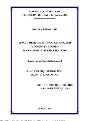 Hoạh định chiến lược kinh doanh tại công ty cổ phần bia và nước giải khát hạ long