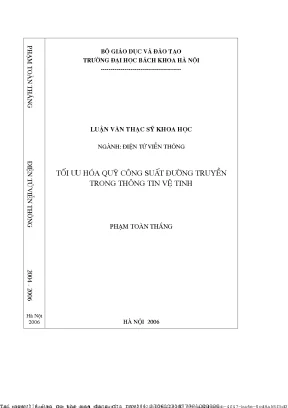 Tối ưu hoá quỹ ông suất đường truyền trong thông tin vệ tinh pdf