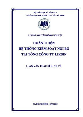 Luận văn thạc sĩ hoàn thiện hệ thống kiểm soát nội bộ tại tổng công ty liksin