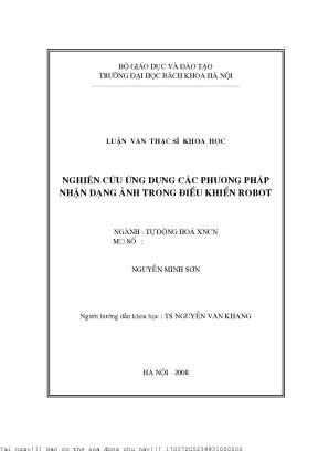 Nghiên ứu ứng dụng á phương pháp nhận dạng ảnh trong điều khiển robot