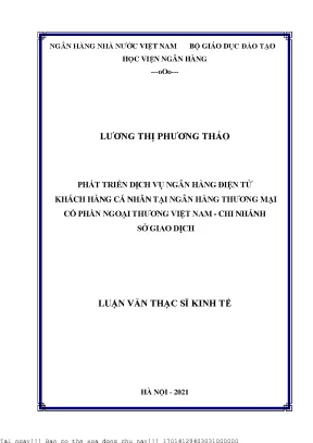 Phát triển dịch vụ ngân hàng điện tử khách hàng cá nhân tại ngân hàng tmcp ngoại thương việt nam chi nhánh sở giao dịch